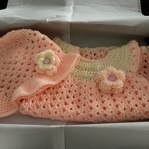 Crochet Baby Dress Handmade Baby Dress Crochet Baby Girl Outfit Summer Dress for Baby Spring Dress for Baby Easter Dress for Girl image 6