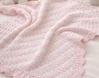 Crochet Pink Baby Blanket | Handknit Baby Blanket | Handmade Baby Blanket | Pink Nursery | Pink Blanket | Pink Afghan | Crochet afghan