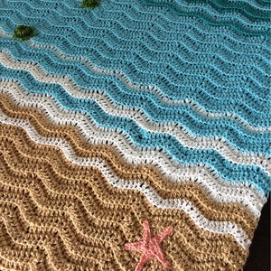 Crochet Sea Turtle Blanket | Beach Wave Afghan | Ocean Blanket Crochet ...