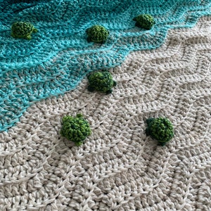 Sea Turtle Blanket Turtle Handmade Blanket Gift Crochet Turtle Gift Ocean Blanket Sea Turtle Throw Crochet Beach Blanket image 9