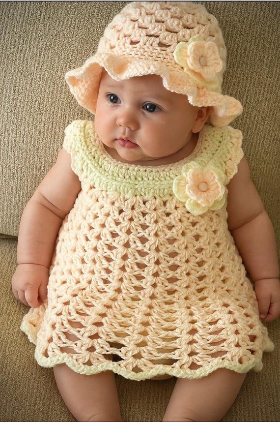 infant crochet easter dress Crochet Baby Dress | Handmade Baby Dress | Crochet Baby Girl Outfit | Summer Dress for Baby | Spring Dress for Baby