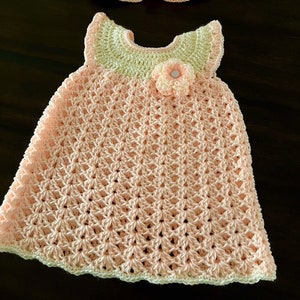 Crochet Baby Dress Handmade Baby Dress Crochet Baby Girl Outfit Summer Dress for Baby Spring Dress for Baby Easter Dress for Girl image 5