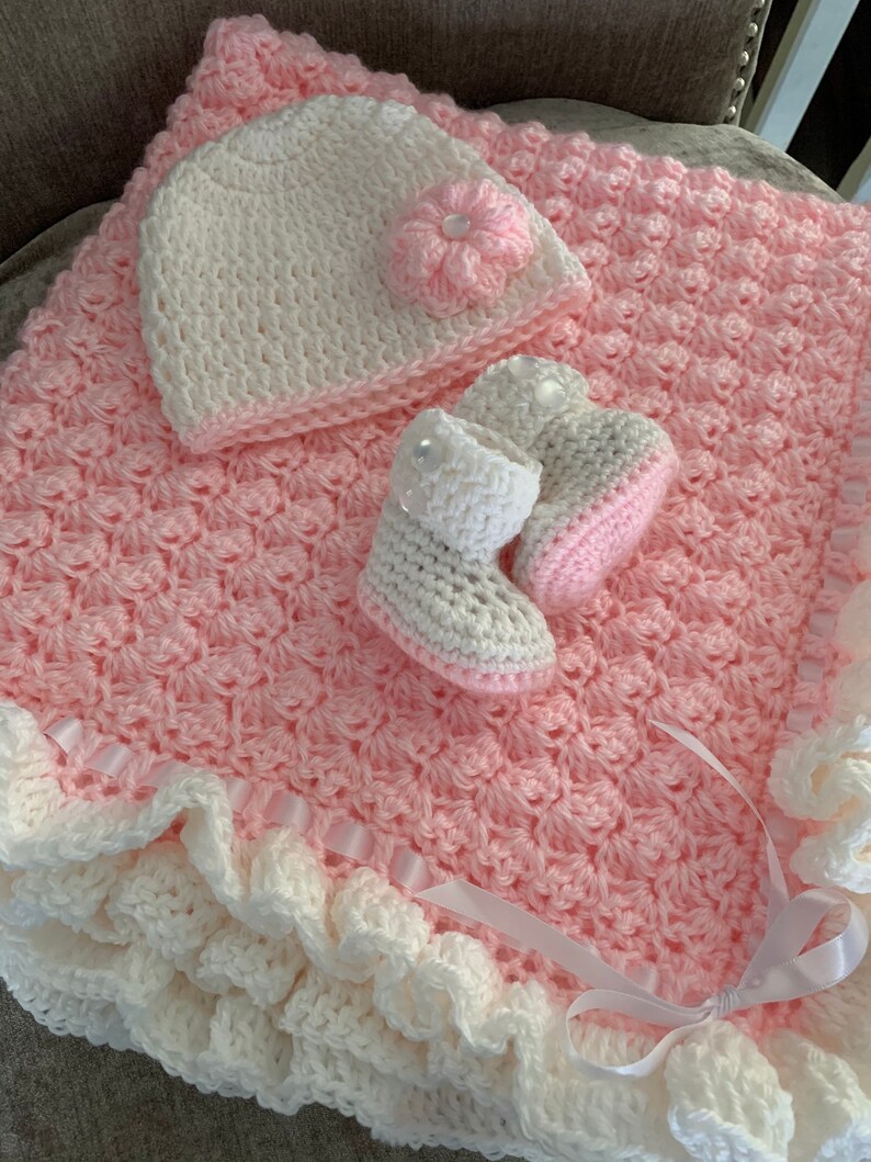 Pink Baby Blanket Handmade Baby Girl Blanket Pink and Etsy