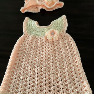 Crochet Baby Dress Handmade Baby Dress Crochet Baby Girl Outfit Summer Dress for Baby Spring Dress for Baby Easter Dress for Girl image 2