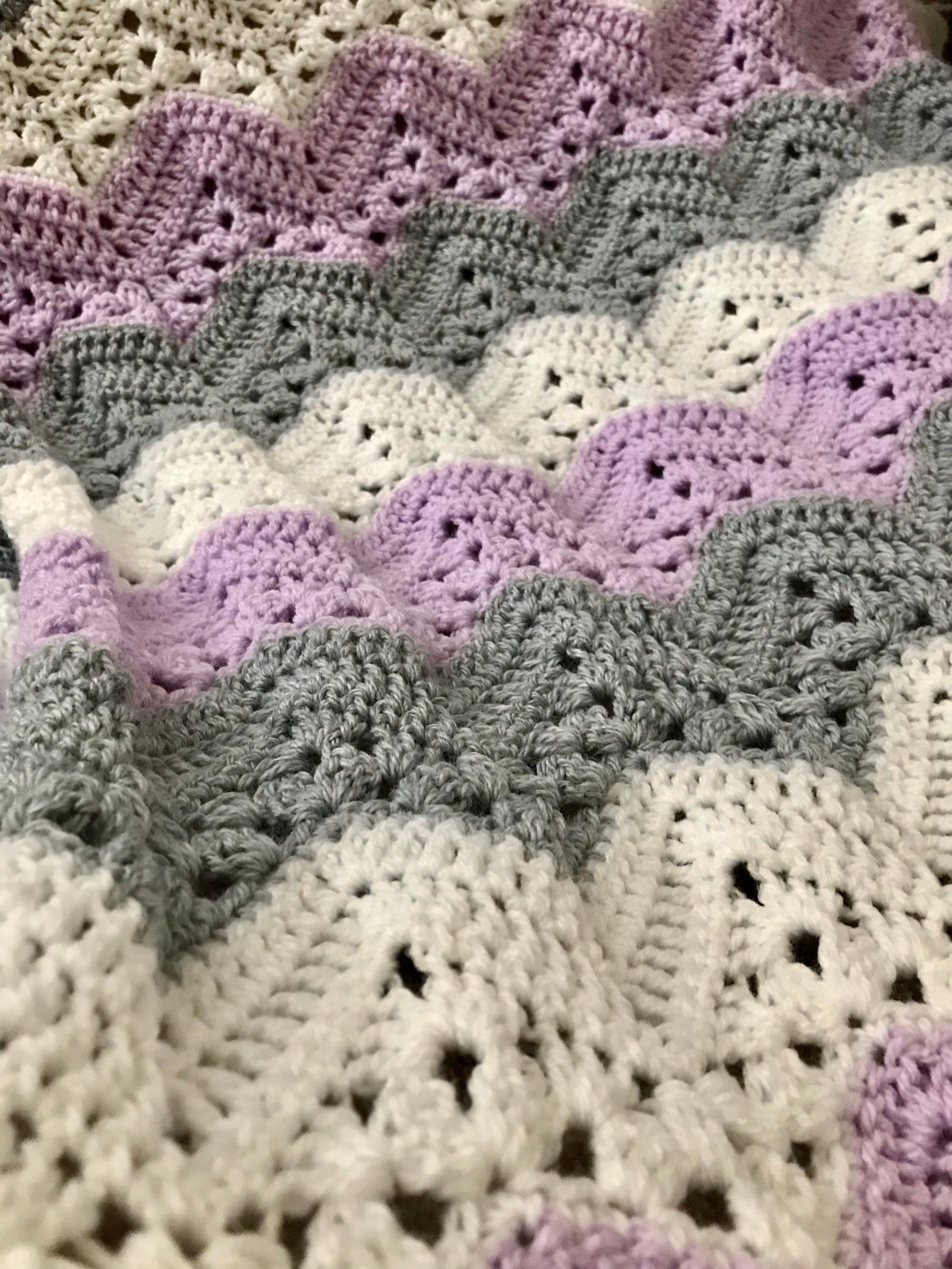 6 Day Kid Blanket Purple Grey and White Baby Blanket Etsy