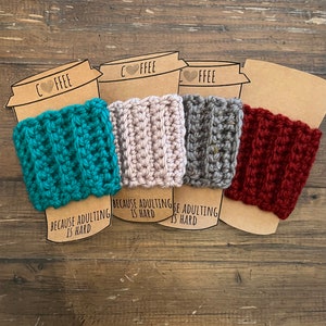 Reusable Cup Cozy | Chunky Knit Cup Cozy | Coffee Cup Sleeve | Hot Drink Sleeve | Coffee Cup Cozy | Tea Cup Cozy | Stocking Stuffer Idea