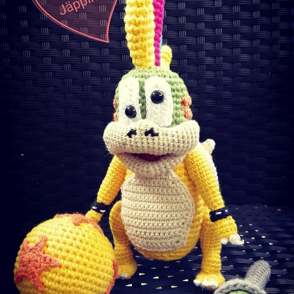 Lemmy Koopa, super mario, crochet Koopalings *Modèle PDF*