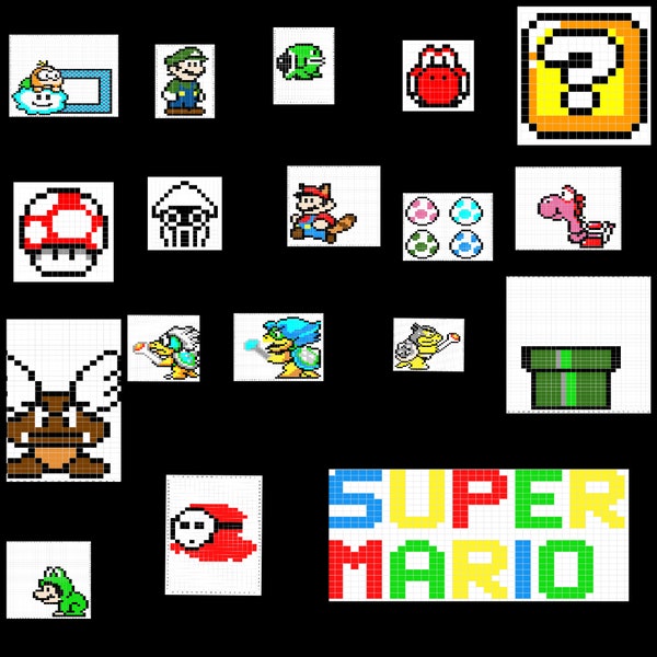 Super Mario perler bead patterns / templates *PDF pattern*