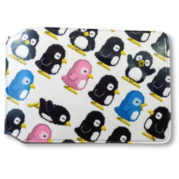 Pixel Penguins Card Holder - Plastic wallet for Oyster cards, travelcards, credit cards etc.