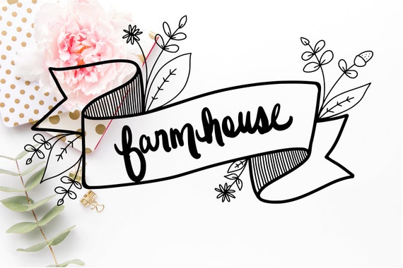 Farmhouse Banner Svg Svg File Farmhouse Sign Cutting Etsy