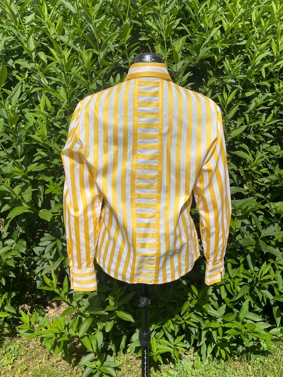Vintage 1980s Jaeger London Striped Cotton Shirt - image 5
