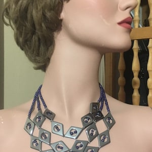 Lapis And Hematite Beaded Necklace