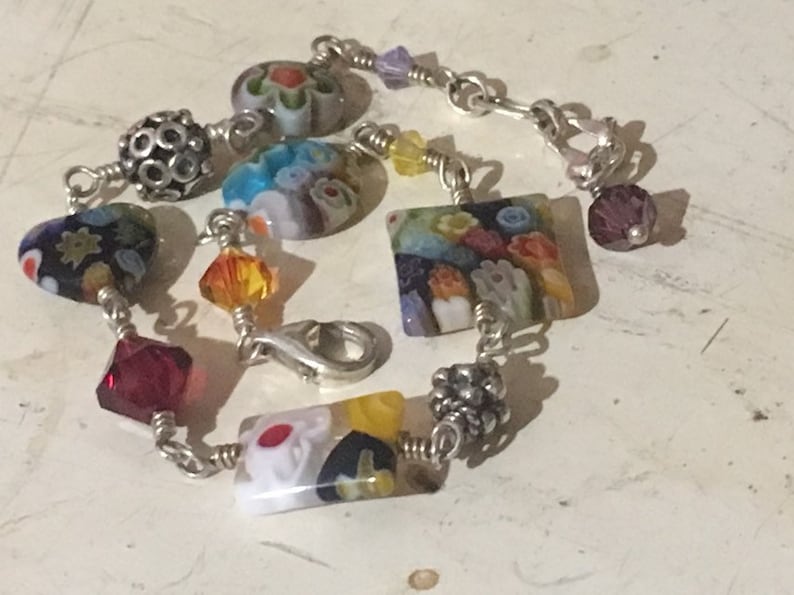 Murano Glass And Sterling Silver Bracelet