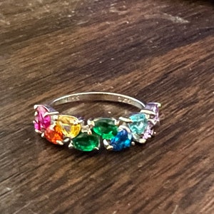 Rainbow Theme Stone Ring