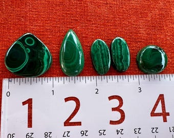 Malachite Cabachon Set Of 4 (Lot E)