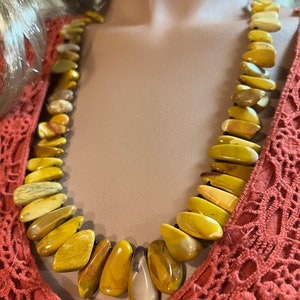 Polished Mookite stone Necklace with Sterling Silver Chain