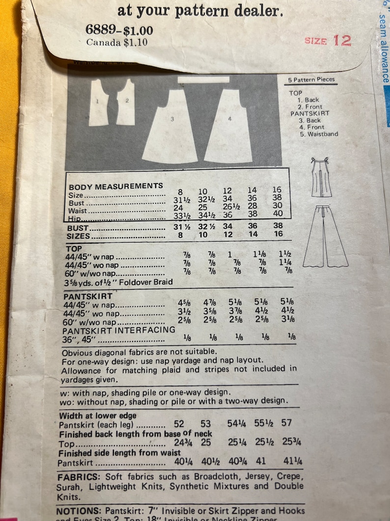 Patrón de costura retro Butterick 6889 talla 12 imagen 4