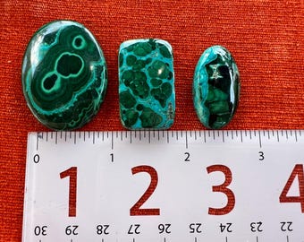Large 3 Malachite Azurite Cabachon (Lot G)