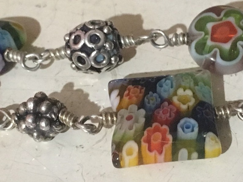 Murano Glass And Sterling Silver Bracelet