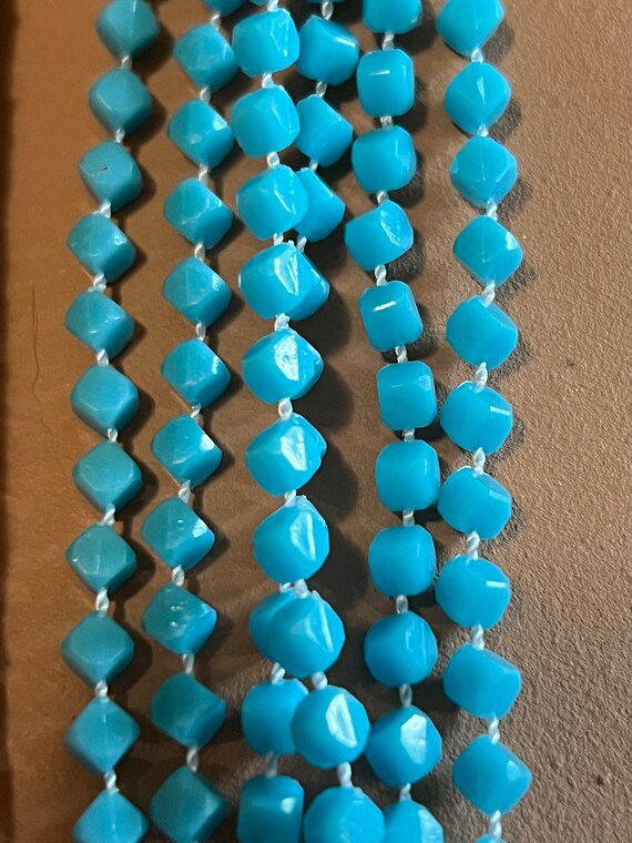 Retro Sky Blue Plastic Resin Necklace - image 6