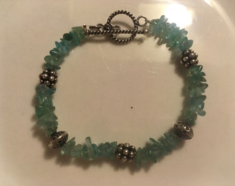 Aquamarine and Sterling Silver Bracelet