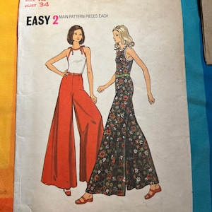 Puede incluir: Patr&oacute;n de costura vintage para un pantal&oacute;n de piernas anchas. El patr&oacute;n es para las tallas 12-16 y tiene una medida de busto de 86 cm. El patr&oacute;n se llama "Butterick" y el n&uacute;mero es 6889. El patr&oacute;n es para un proyecto f&aacute;cil y solo requiere dos piezas principales del patr&oacute;n.