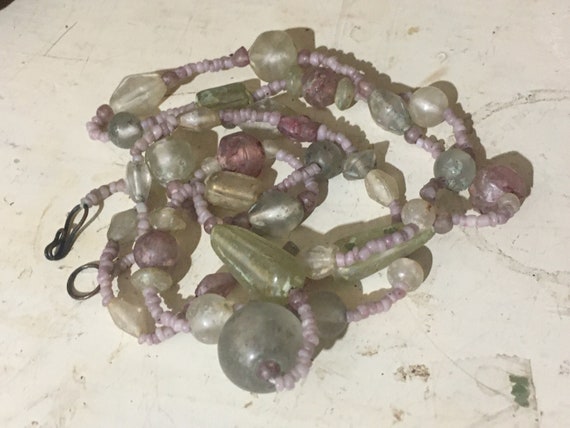 Frosted Glass Bead Necklace Made In India - image 9