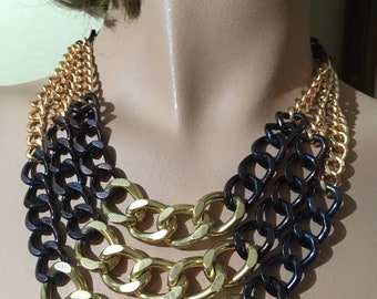 Multicolour Metallic Chain Necklace