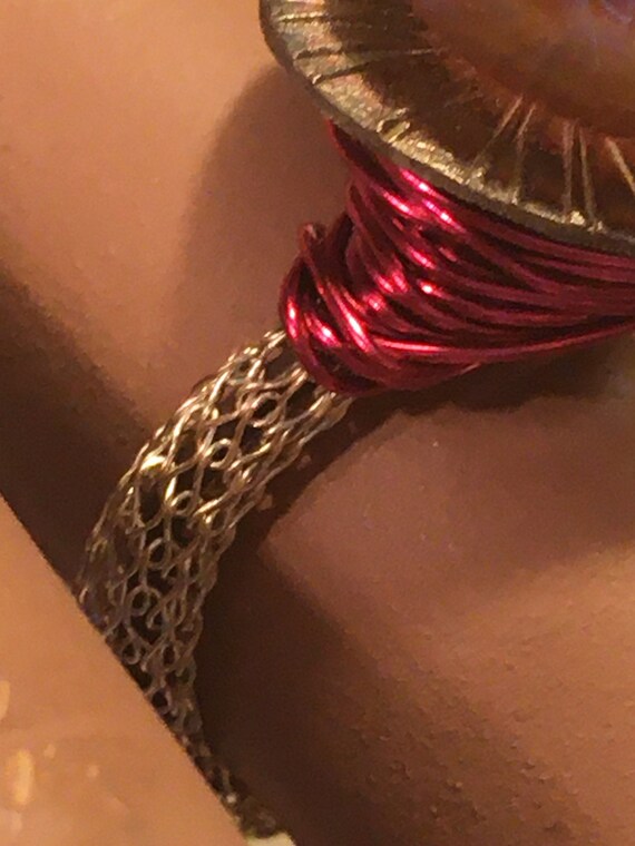 Modern Mixed Material Art Ring - image 4