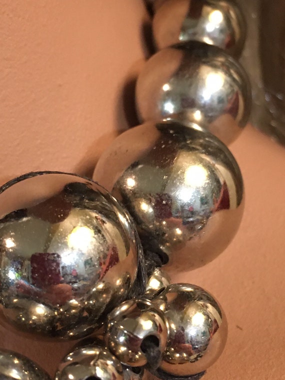 Large Silver Resin Ball Bead Necklace - image 9