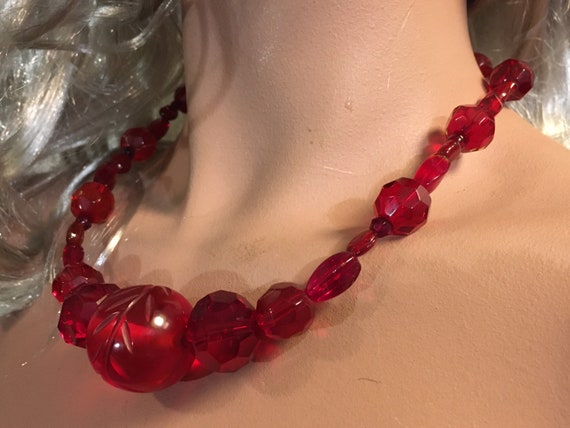 Retro Faceted Glass Bead Necklace - image 7