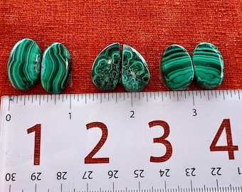 Malachite Cabachon Pairs (Lot C)