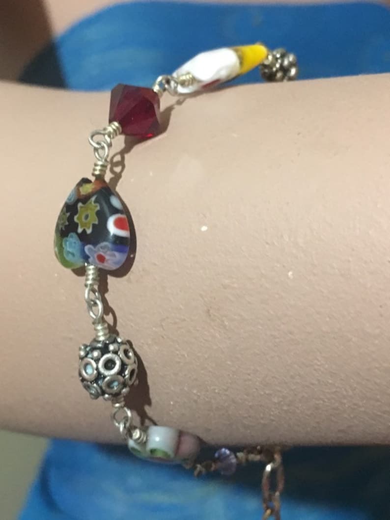 Murano Glass And Sterling Silver Bracelet