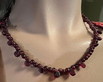 Genuine Garnet Bead Necklace From India