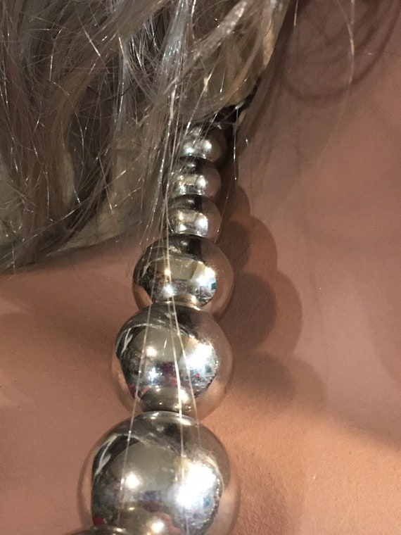 Large Silver Resin Ball Bead Necklace - image 5