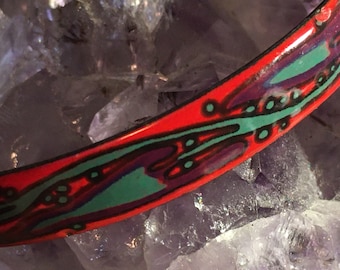 Vintage Art Nouveau Enamel Bracelet Bangle