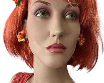 Vintage West German Resin Bead Earrings