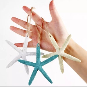 Hanging Starfish Lot of 3 Resin cruelty free sea life wedding favor coastal sea star beach themed party decoration ornament