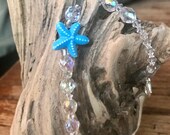 Starfish Glass Beaded Bracelet Sea Life Coastal Theme Jewelry Il_170x135
