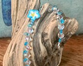 Hawaiian flower glass beaded bracelet tropical coastal theme jewelry Il_170x135