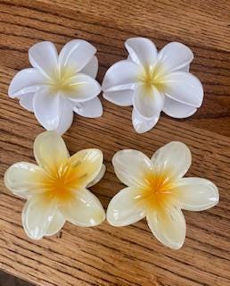 12 Stück Hawaii-Blumen-Haarnadeln – Plumeria Aus EVA, Für Strand, Hochzeit & Partys