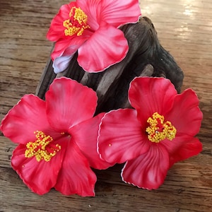Hibiscus Hawaiian flower heads artificial foam beach luau tropical destination wedding Lot of 5