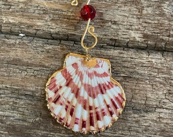 Scallop Sea Shell Ornament Coastal Christmas Hanging Ornaments