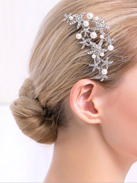 Starfish Rhinestone Hair Comb Wedding Updo Embellishment