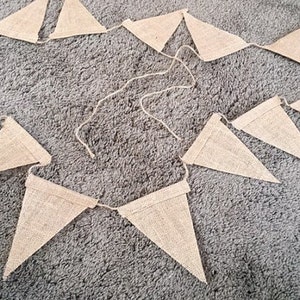 Burlap DIY banner decorative hanging party supplies jute flag Rustic Hessian Bunting Shabby Chic Wedding Flags