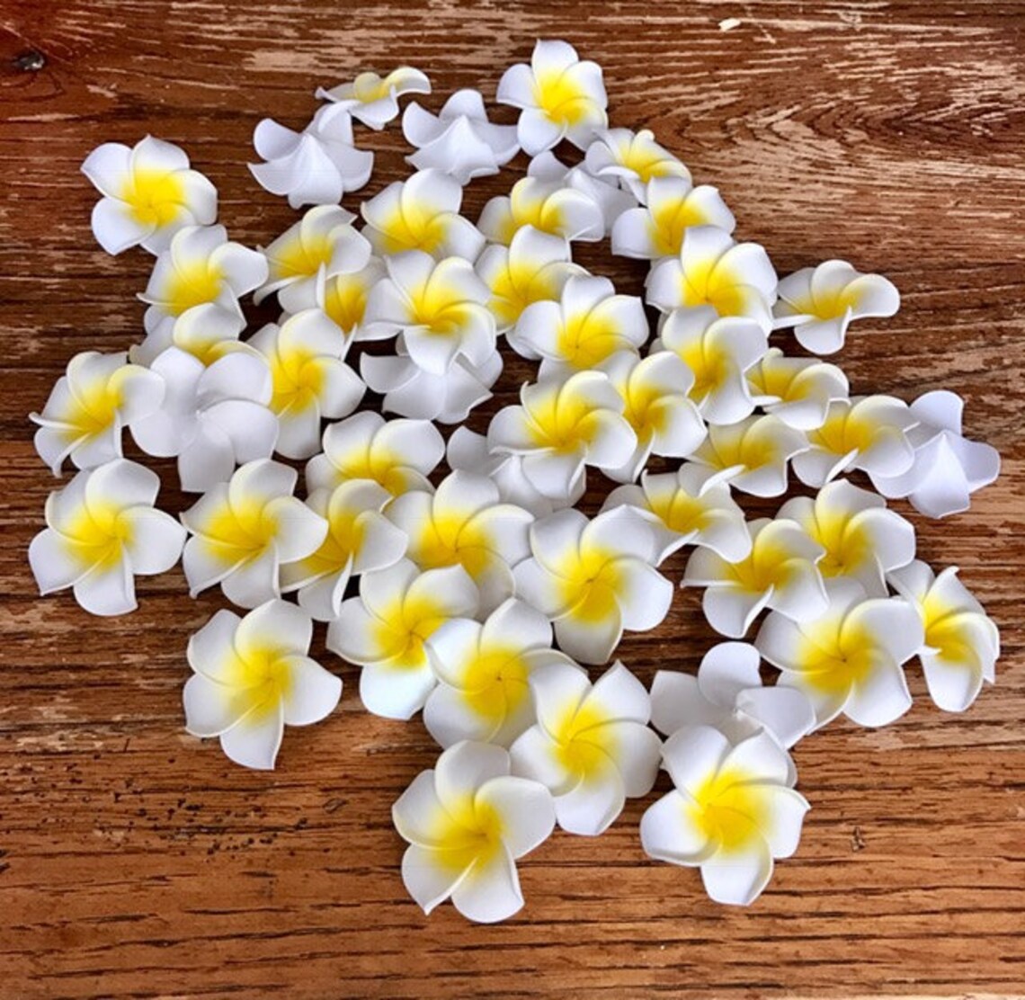 Luau Hawaiian flowers Fake Plumeria lot of 25 foam Small Etsy