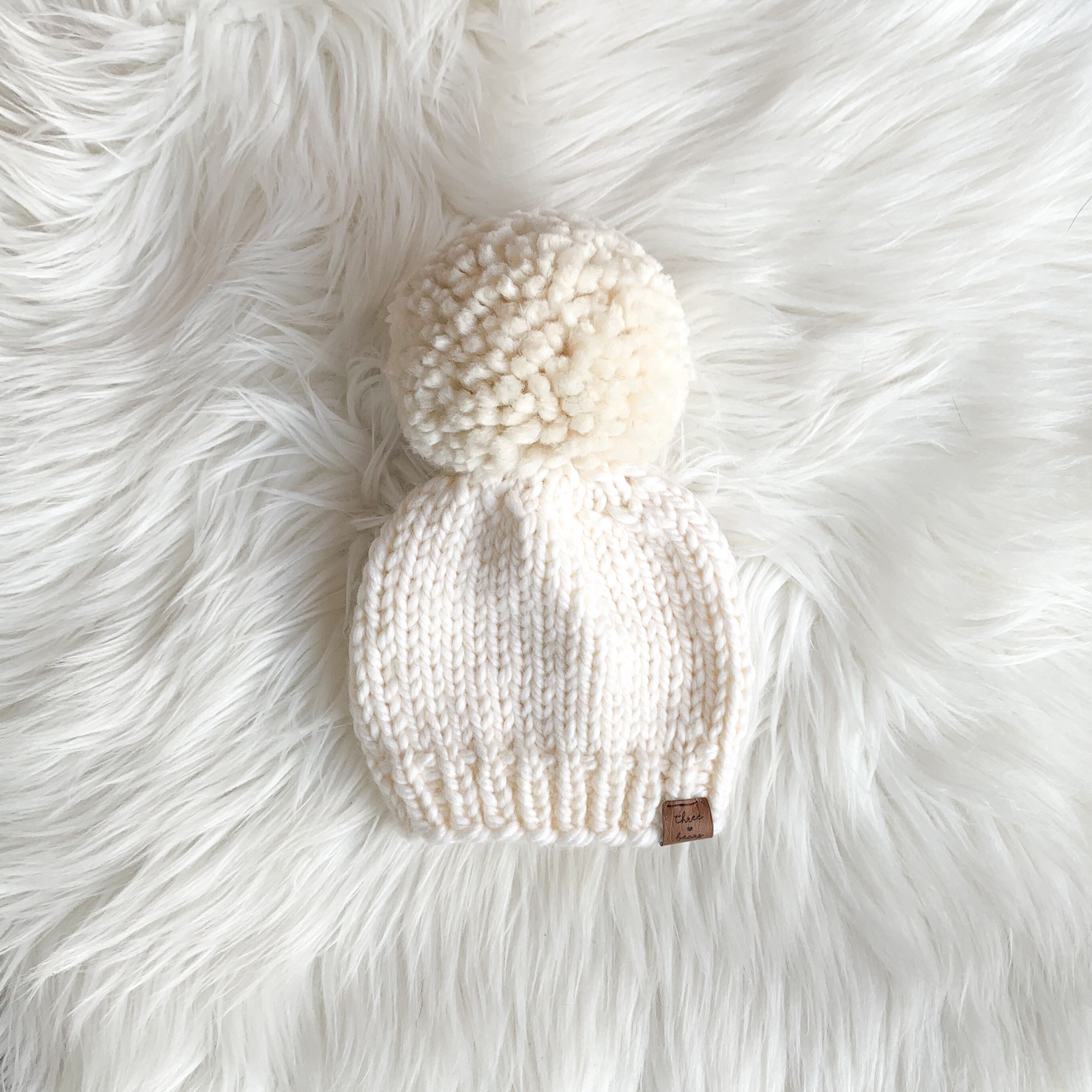 Chunky Knit Toque Knit Hat Pom Pom / Wool Knit Baby / |