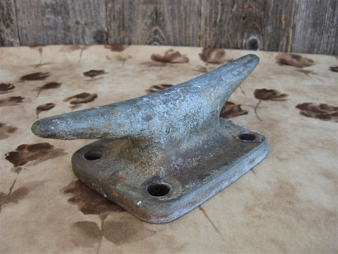 Vintage Stainless Cast Iron 8 Boat Cleat Dock Tie Down Etsy