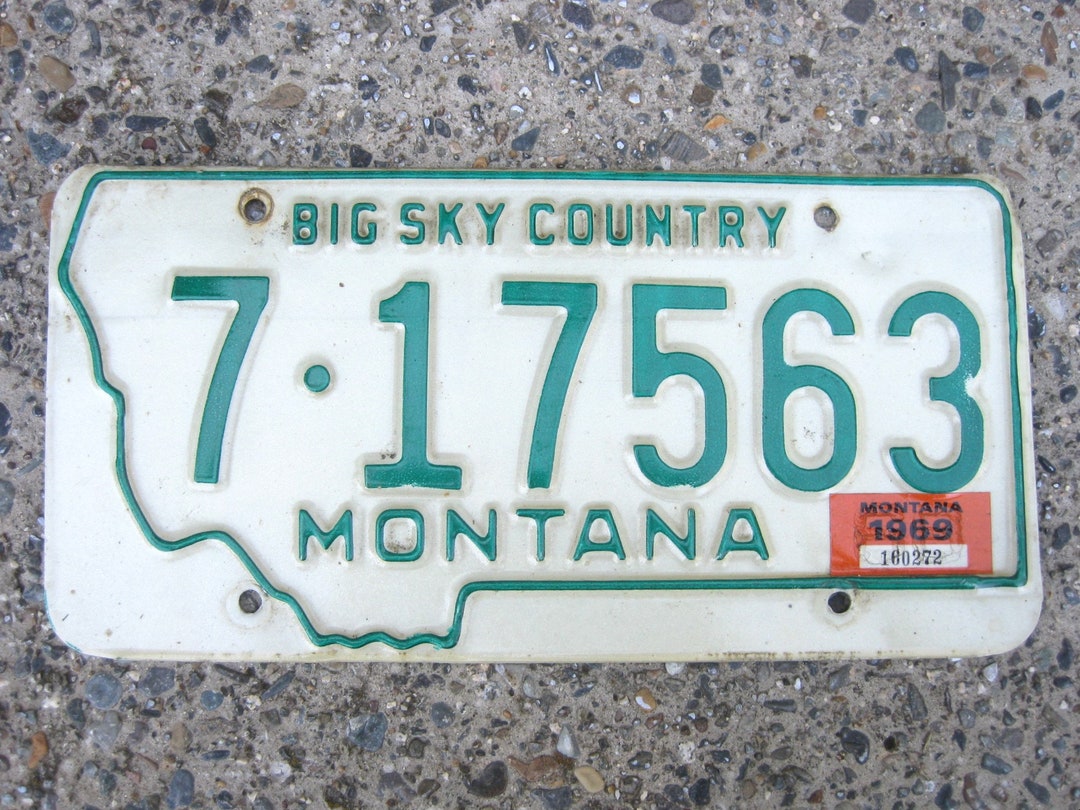 19681969 MONTANA Vehicle Registration License Plate Car Etsy