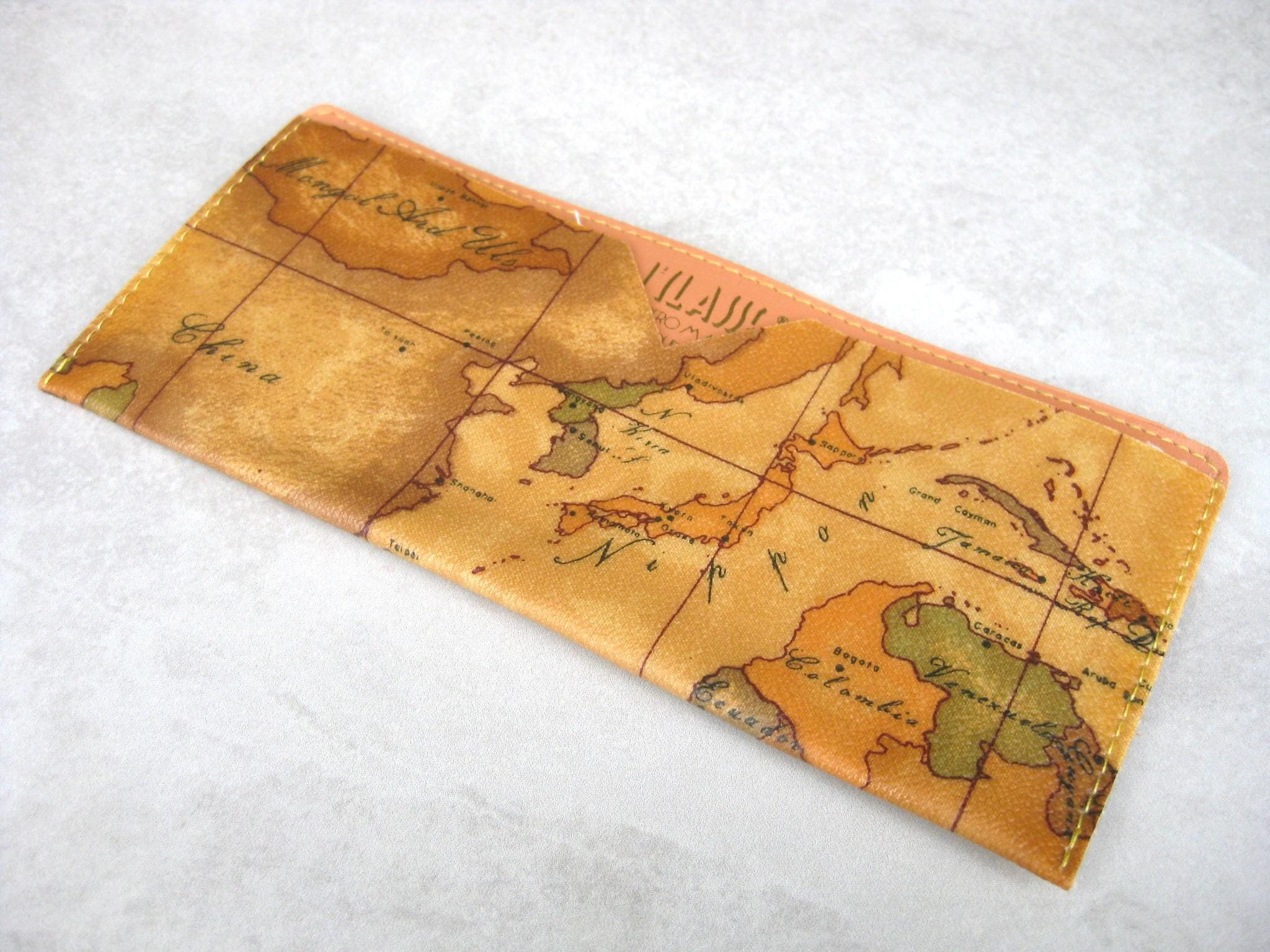 ALVIERO MARTINI 1A CLASSE 二つ折り財布 地図柄 Vintage Alviero Martini 1A Classe Geo Map Document Bill Holder